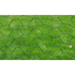 vidaXL Kanaverkko galvanoitu PVC pinnoitteella 25x0,5 m vihreä hinta ja tiedot | Aidat ja tarvikkeet | hobbyhall.fi