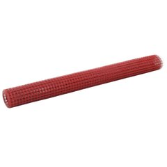 vidaXL Kanaverkko teräs PVC pinnoitteella 10x1,5 m punainen hinta ja tiedot | Aidat ja tarvikkeet | hobbyhall.fi