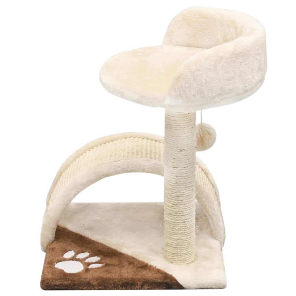 vidaXL Kissan kiipeilypuu sisal-pylväällä 40 cm beige ja ruskea hinta ja tiedot | Raapimispuut ja kiipeilypuut | hobbyhall.fi