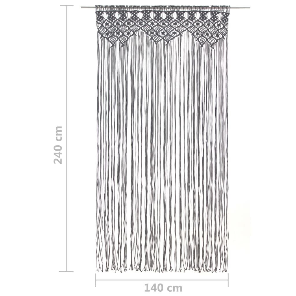 vidaXL Macrame verho antrasiitti 140x240 cm puuvilla hinta ja tiedot | Verhot | hobbyhall.fi