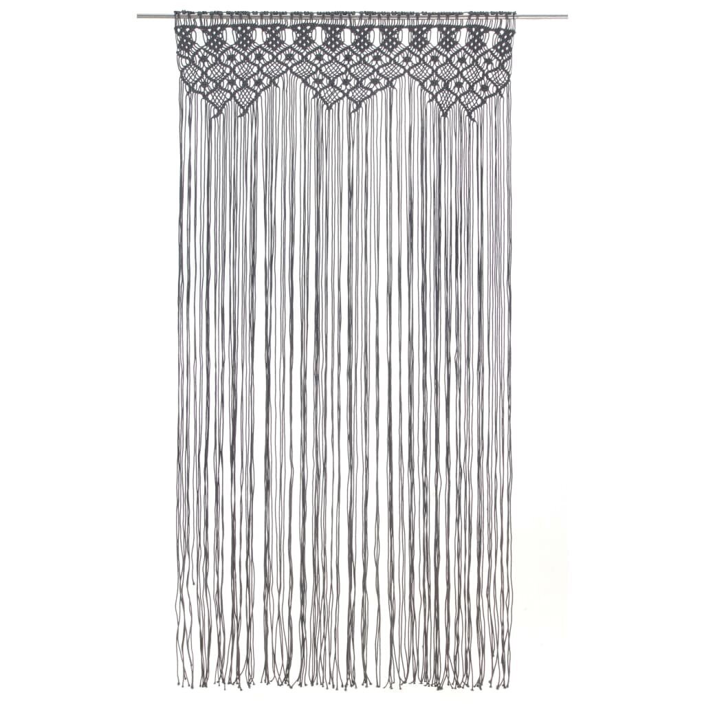 vidaXL Macrame verho antrasiitti 140x240 cm puuvilla hinta ja tiedot | Verhot | hobbyhall.fi