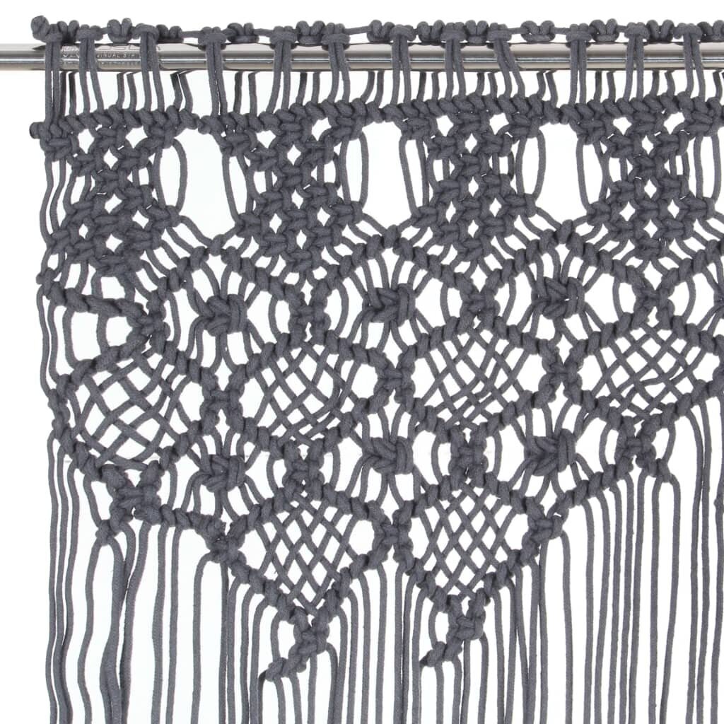 vidaXL Macrame verho antrasiitti 140x240 cm puuvilla hinta ja tiedot | Verhot | hobbyhall.fi