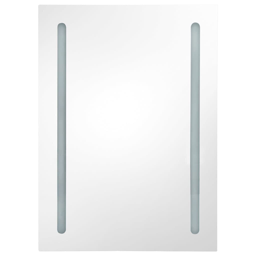 vidaXL LED kylpyhuoneen peilikaappi kiiltävä harmaa 50x13x70 cm hinta ja tiedot | Kylpyhuonekaapit | hobbyhall.fi