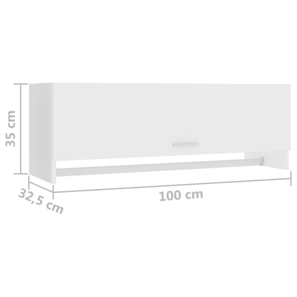 vidaXL Vaatekaappi valkoinen 100x32,5x35 cm lastulevy hinta ja tiedot | Kaapit | hobbyhall.fi