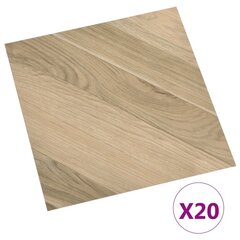 vidaXL Itsekiinnittyvät lattialankut 20 kpl PVC 1,86 m² ruskea raidat hinta ja tiedot | Lattialaatat | hobbyhall.fi