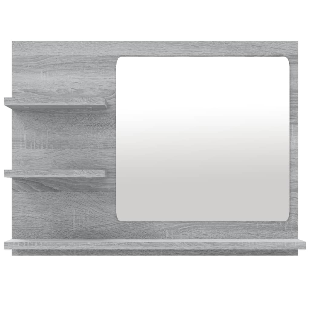 vidaXL Kylpyhuoneen peili harmaa Sonoma 60x10,5x45 cm tekninen puu hinta ja tiedot | Kylpyhuonekaapit | hobbyhall.fi
