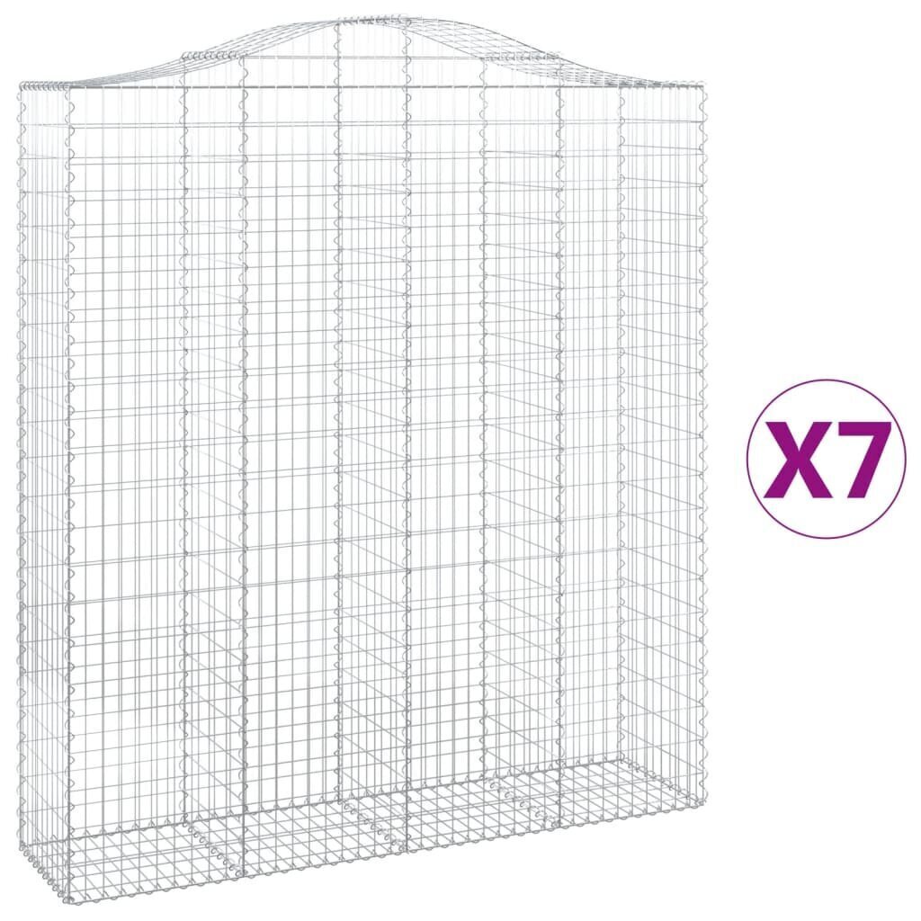 vidaXL Kaarevat kivikorit 7 kpl 200x50x220/240 cm galvanoitu rauta hinta ja tiedot | Aidat ja tarvikkeet | hobbyhall.fi