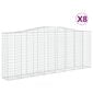 vidaXL Kaarevat kivikorit 8 kpl 400x50x160/180 cm galvanoitu rauta hinta ja tiedot | Aidat ja tarvikkeet | hobbyhall.fi