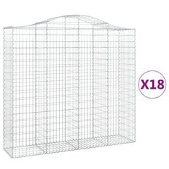 vidaXL Kaarevat kivikorit 18 kpl 200x50x180/200 cm galvanoitu rauta hinta ja tiedot | Kukkalaatikot | hobbyhall.fi