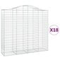 vidaXL Kaarevat kivikorit 18 kpl 200x50x180/200 cm galvanoitu rauta hinta ja tiedot | Kukkalaatikot | hobbyhall.fi