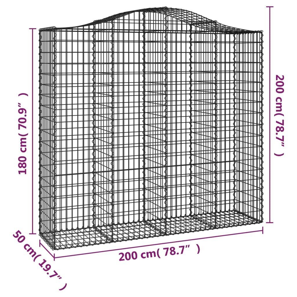 vidaXL Kaarevat kivikorit 18 kpl 200x50x180/200 cm galvanoitu rauta hinta ja tiedot | Kukkalaatikot | hobbyhall.fi