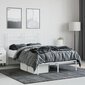 vidaXL Metallinen sängynrunko päädyllä valkoinen 135x190 cm hinta ja tiedot | Sängyt | hobbyhall.fi