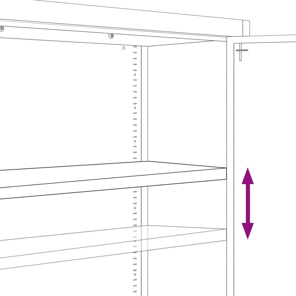 vidaXL Arkistokaappi valkoinen 90x40x180 cm teräs hinta ja tiedot | Kaapit | hobbyhall.fi