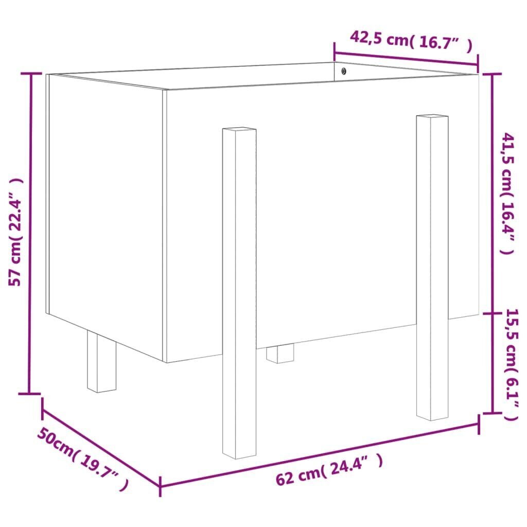 vidaXL Kukkalaatikko valkoinen 62x50x57 cm täysi mänty hinta ja tiedot | Kukkalaatikot | hobbyhall.fi