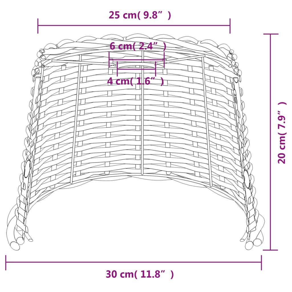 vidaXL Kattovalaisimen varjostin ruskea Ø30x20 cm paju hinta ja tiedot | Kattovalaisimet | hobbyhall.fi