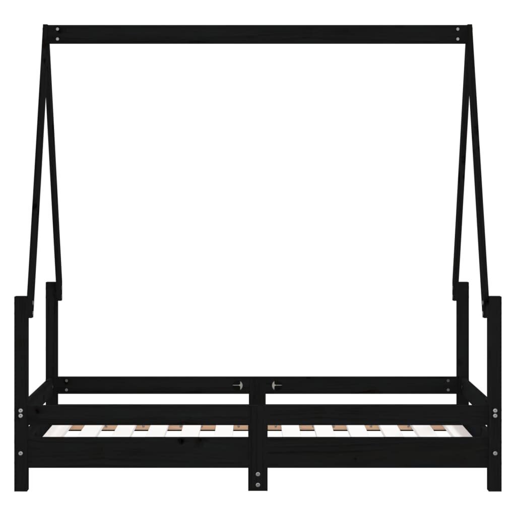 vidaXL Lasten sängynrunko musta 70x140 cm täysi mänty hinta ja tiedot | Lastensängyt | hobbyhall.fi