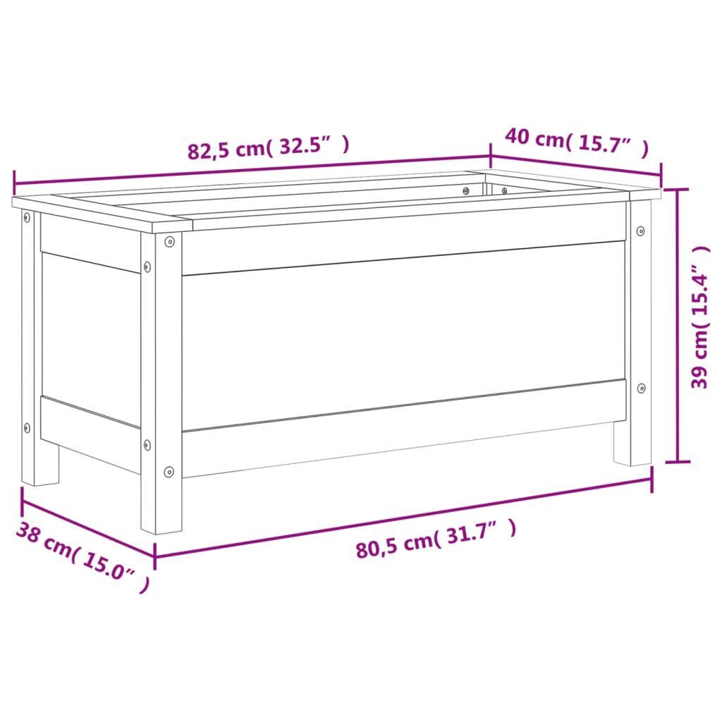 vidaXL Kukkalaatikko 82,5x40x39 cm täysi douglaskuusi hinta ja tiedot | Kukkalaatikot | hobbyhall.fi