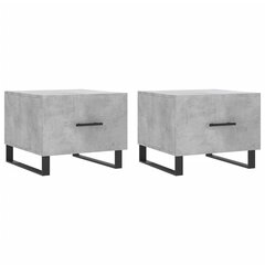 vidaXL Sohvapöydät 2 kpl betoninharmaa 50x50x40 cm tekninen puu hinta ja tiedot | Sohvapöydät | hobbyhall.fi