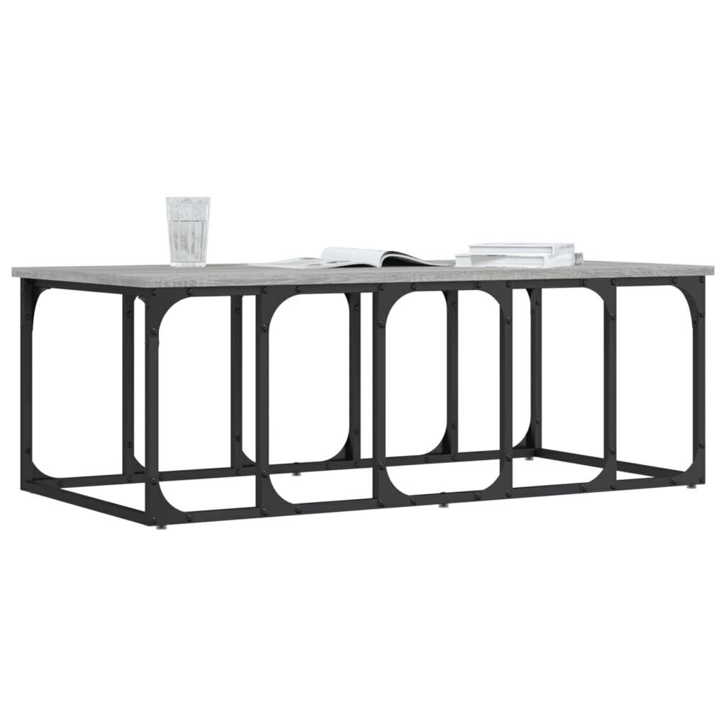 vidaXL Sohvapöytä harmaa Sonoma 100x50x35,5 cm tekninen puu hinta ja tiedot | Sohvapöydät | hobbyhall.fi