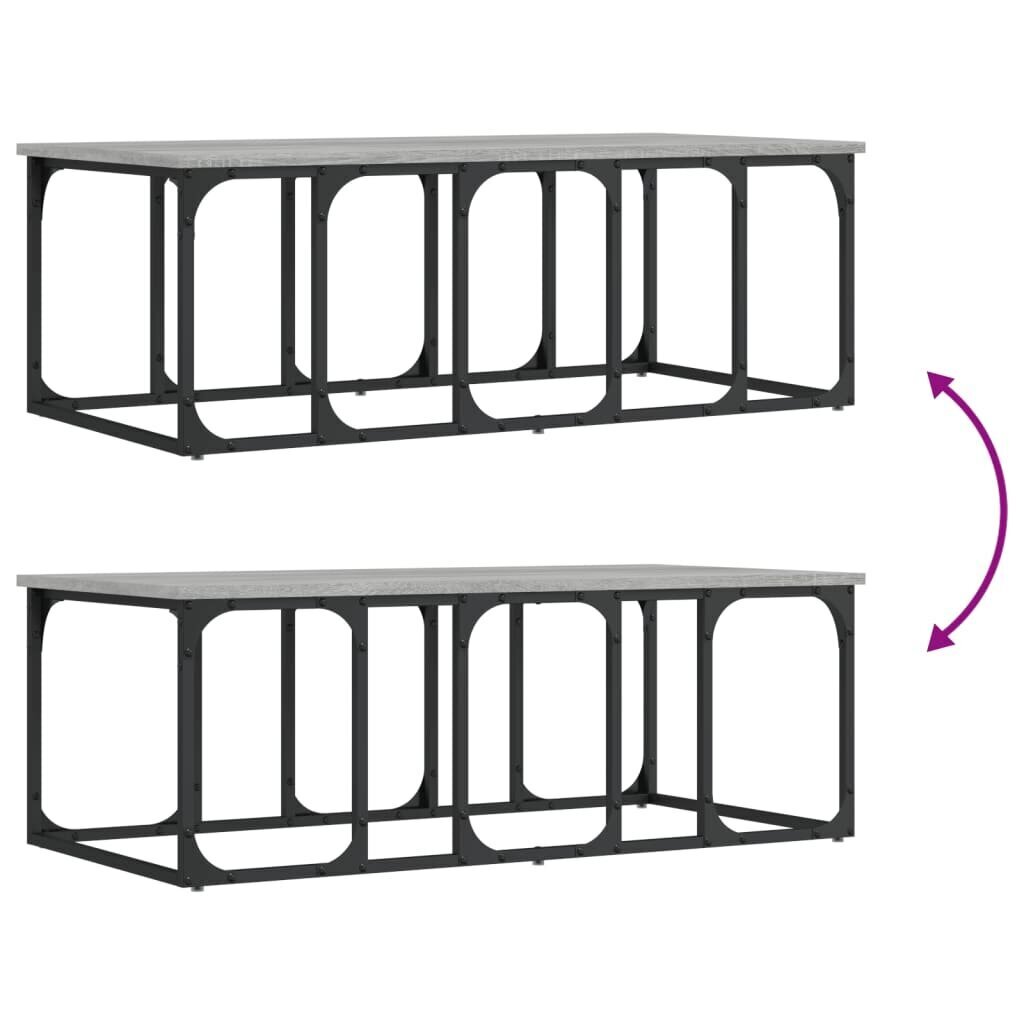 vidaXL Sohvapöytä harmaa Sonoma 100x50x35,5 cm tekninen puu hinta ja tiedot | Sohvapöydät | hobbyhall.fi