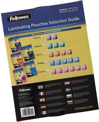 Laminointikalvot Fellowes A3 (80 mikr), 100 kpl hinta ja tiedot | Toimistotarvikkeet | hobbyhall.fi