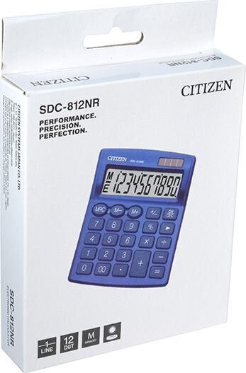 Citizen SDC812NRNVE laskin, sininen hinta ja tiedot | Toimistotarvikkeet | hobbyhall.fi