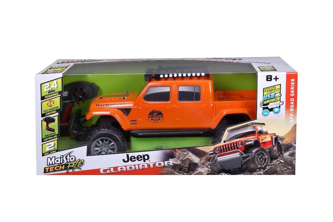 Maisto Tech 1:6 Jeep Gladiator 81603 malliauto, oranssi hinta ja tiedot | Poikien lelut | hobbyhall.fi