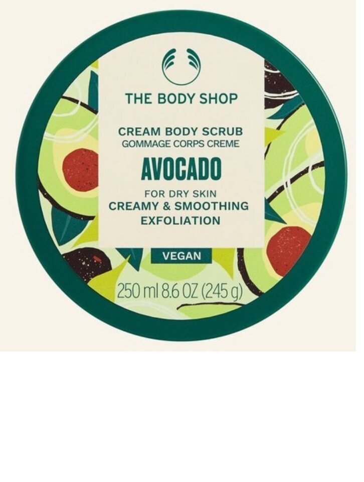 Vartalonkuorinta The Body Shop Avocado Body, 250 ml hinta ja tiedot | Vartalokuorinnat | hobbyhall.fi