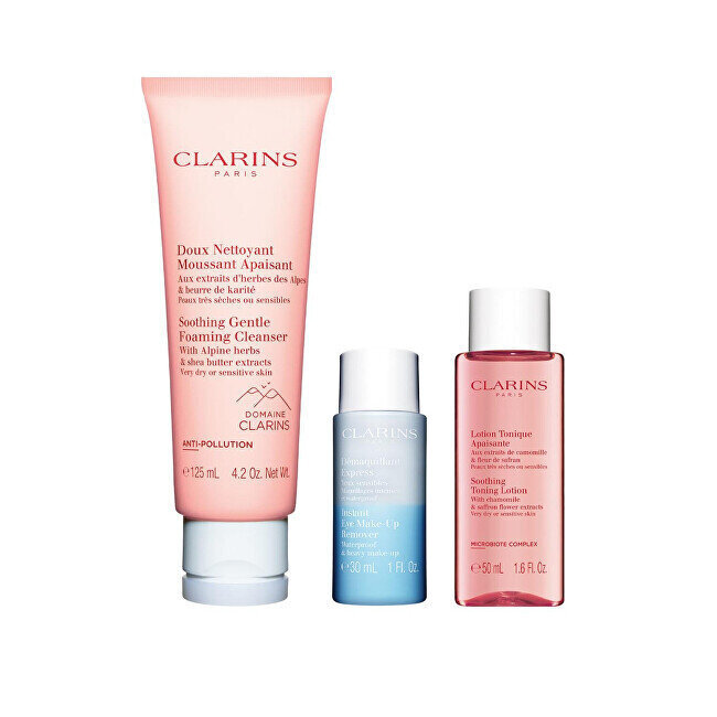 Kosmetiikkasetti Clarins: puhdistusaine, 125 ml + silmämeikinpoistoaine, 30 ml + kasvovesi, 50 ml hinta ja tiedot | Kasvojen puhdistusaineet | hobbyhall.fi