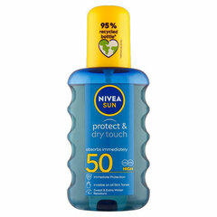 Aurinkosuojasuihke Nivea Sun Invisible SPF 50 Protect &amp; Dry, 200 ml hinta ja tiedot | Aurinkovoiteet | hobbyhall.fi