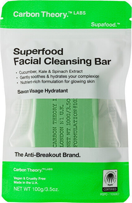 Kasvosaippua Carbon Theory Superfood facial cleansing soap, 100 g hinta ja tiedot | Saippuat | hobbyhall.fi