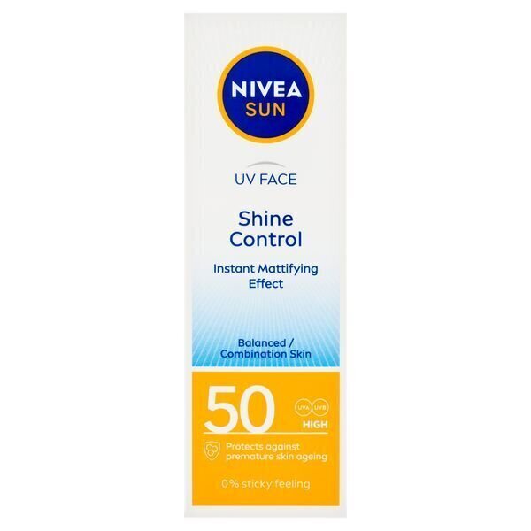 Kasvovoide auringolta Nivea Uv Shine Control Face, 50 ml hinta ja tiedot | Aurinkovoiteet | hobbyhall.fi