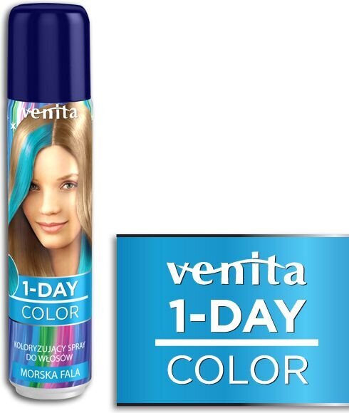 Venita 1-Day Color Morska Fala lyhytkestoinen hiusvärjäyssuihke, 50ml hinta ja tiedot | Hiusvärit | hobbyhall.fi