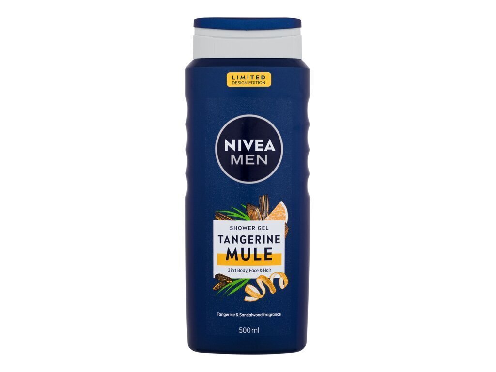 Suihkugeeli Nivea Men Tangerine Mule miehille, 500 ml hinta ja tiedot | Suihkusaippuat ja suihkugeelit | hobbyhall.fi