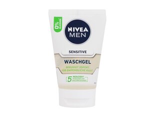Puhdistusgeeli Nivea Men Sensitive Face Wash Cleansing miehille, 100 ml hinta ja tiedot | Kasvojen puhdistusaineet | hobbyhall.fi
