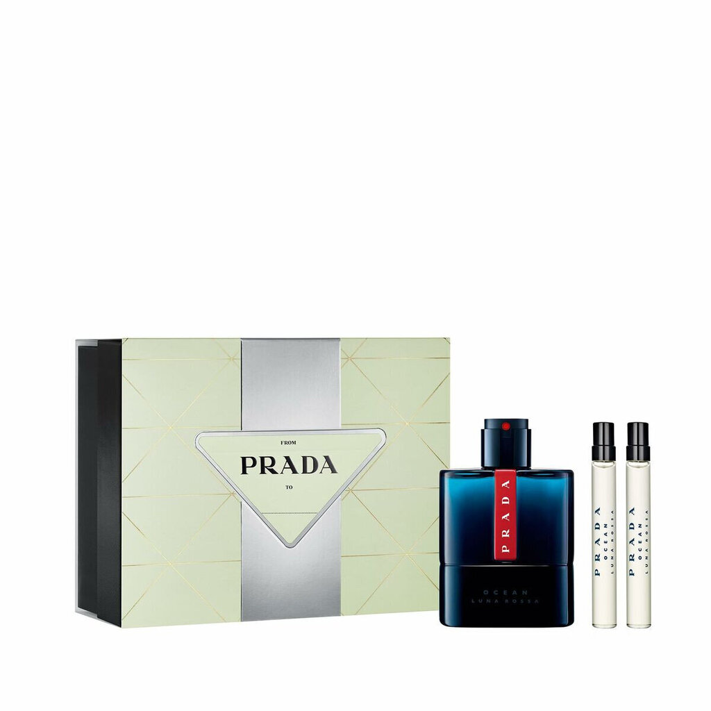 Kokoelma Prada Luna Rossa Ocean miehille: EDT, 100 ml + EDT, 2 x 10 ml hinta ja tiedot | Miesten hajuvedet | hobbyhall.fi