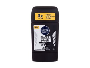 Antiperspiranttikynä Nivea Men Invisible For Black & White Original, miehille, 50 ml hinta ja tiedot | Deodorantit | hobbyhall.fi