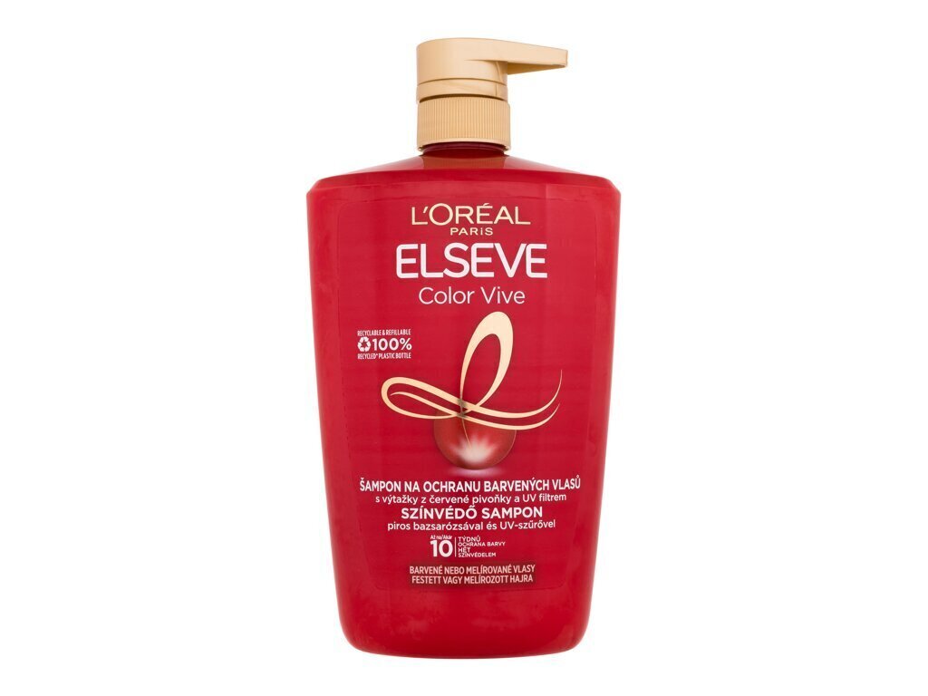 Shampoo värjätyille hiuksille L'Oréal Paris Elseve Color-Vive, naisille, 1000 ml hinta ja tiedot | Shampoot | hobbyhall.fi