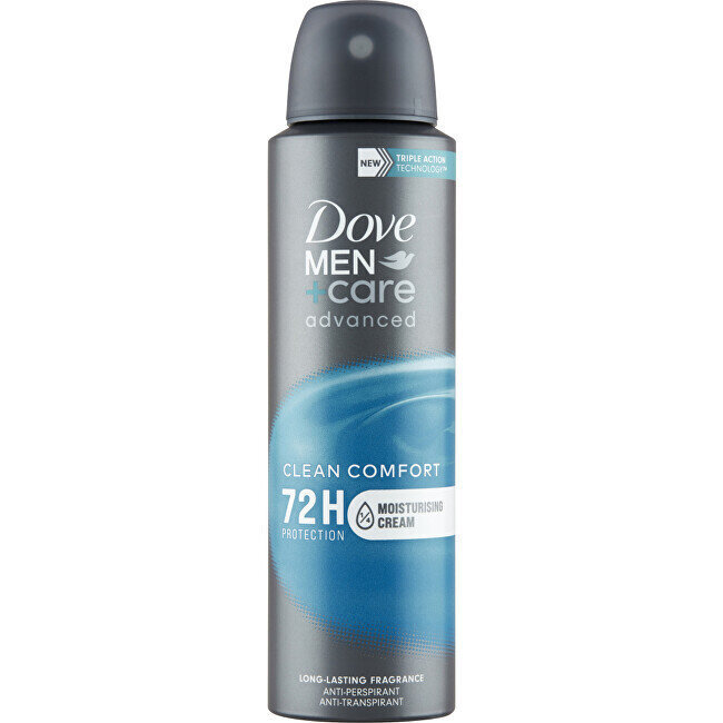 Antiperspirantti Dove Men Care Advanced Clean Comfort miehille, 150 ml hinta ja tiedot | Deodorantit | hobbyhall.fi