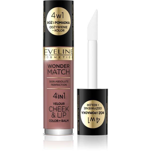 Poskipuna ja huulipuna Eveline Wonder Match Cheek & Lip 4in1 poskipuna ja nestemäinen huulipuna, 05, 4,5 ml hinta ja tiedot | Huulipunat, huulikiillot ja huulirasvat | hobbyhall.fi