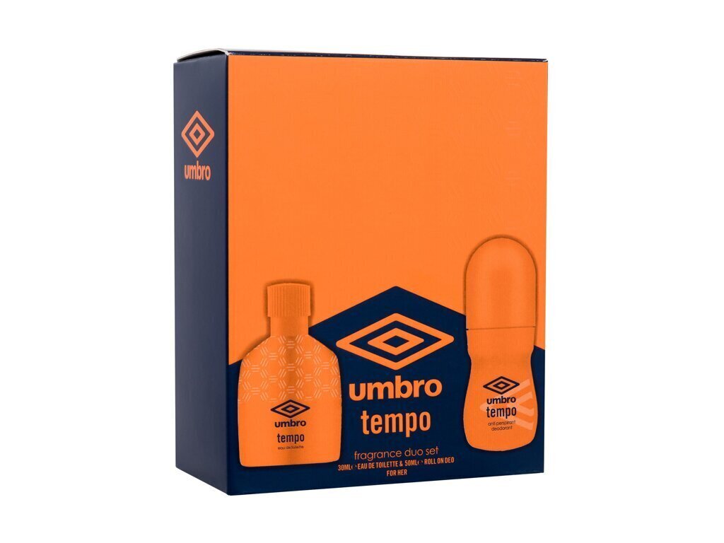 Naisten kosmetiikkasetti Umbro Tempo EDT: Hajuvesi 30 ml + deodorantti 50 ml hinta ja tiedot | Naisten hajuvedet | hobbyhall.fi