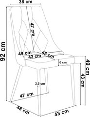 Tuoli - Lincoln Velvet, harmaa hinta ja tiedot | Toimistotuolit | hobbyhall.fi