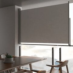 vidaXL Sisäänvedettävä terassin sivumarkiisi 160 x 300 cm harmaa hinta ja tiedot | Aurinkovarjot ja markiisit | hobbyhall.fi