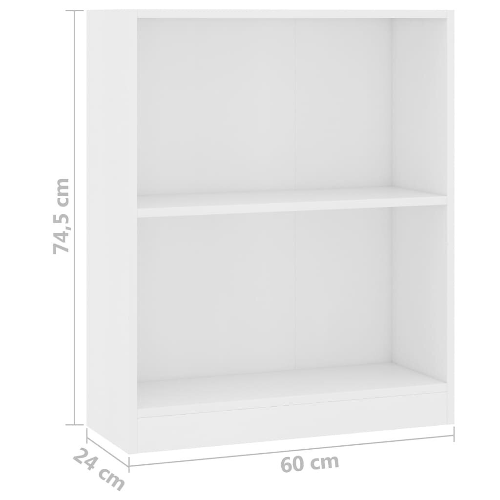 vidaXL Kirjahylly valkoinen 60x24x74,5 cm tekninen puu hinta ja tiedot | Hyllyt | hobbyhall.fi