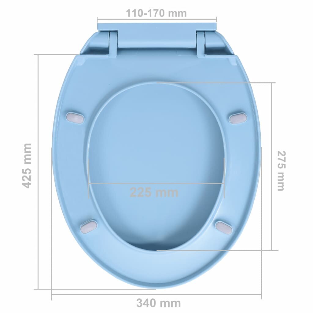 vidaXL WC-istuin pehmeästi sulkeutuva sininen soikea hinta ja tiedot | WC-istuimen lisätarvikkeet | hobbyhall.fi
