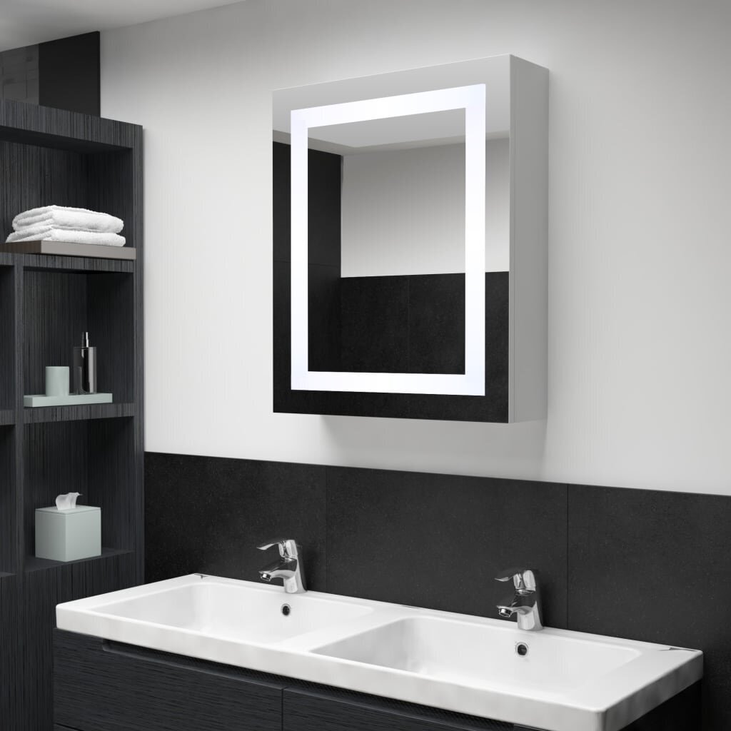 vidaXL LED kylpyhuoneen peilikaappi 50x13x70 cm hinta ja tiedot | Kylpyhuonekaapit | hobbyhall.fi