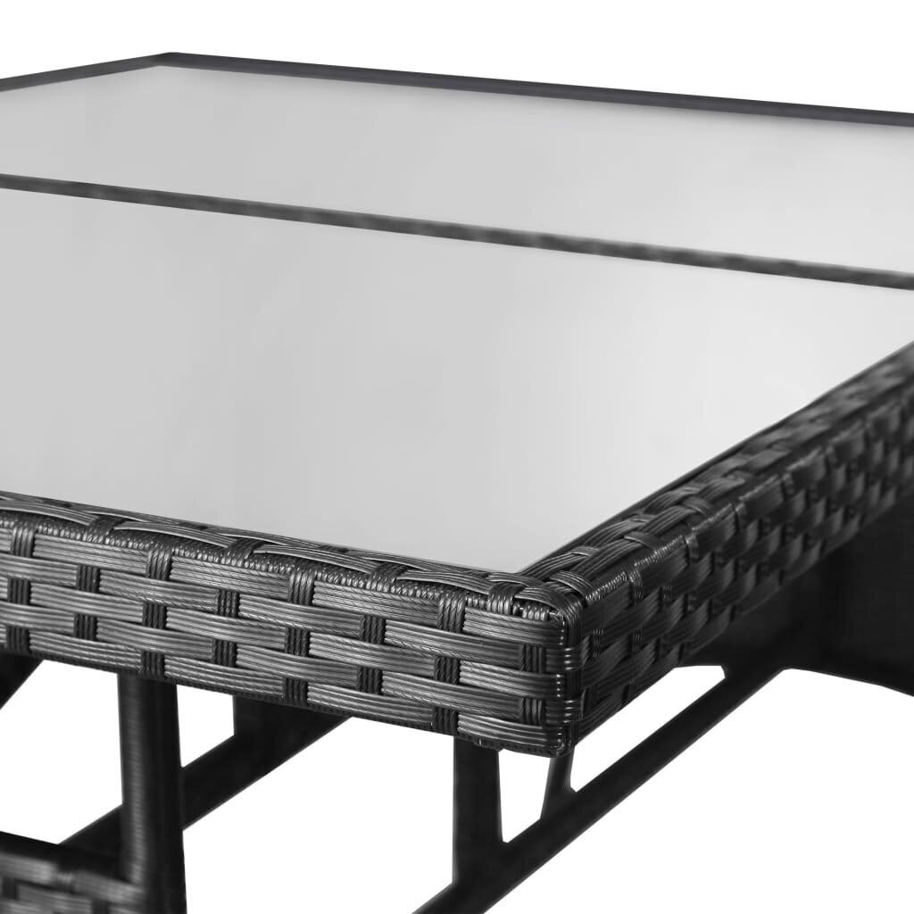 vidaXL Puutarhapöytä 140x80x74 cm polyrottinki musta hinta ja tiedot | Puutarhapöydät | hobbyhall.fi