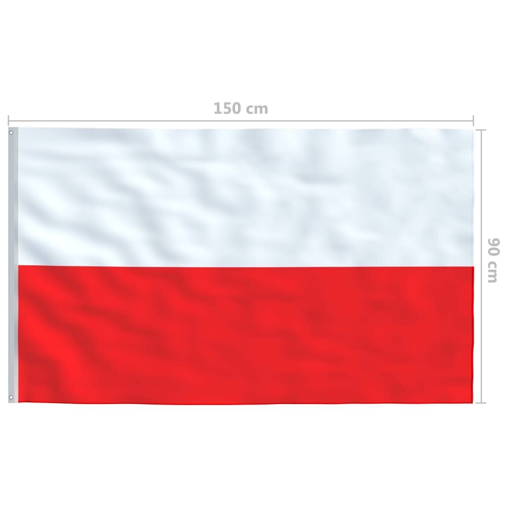 vidaXL Puolan lippu 90x150 cm hinta ja tiedot | Liput | hobbyhall.fi
