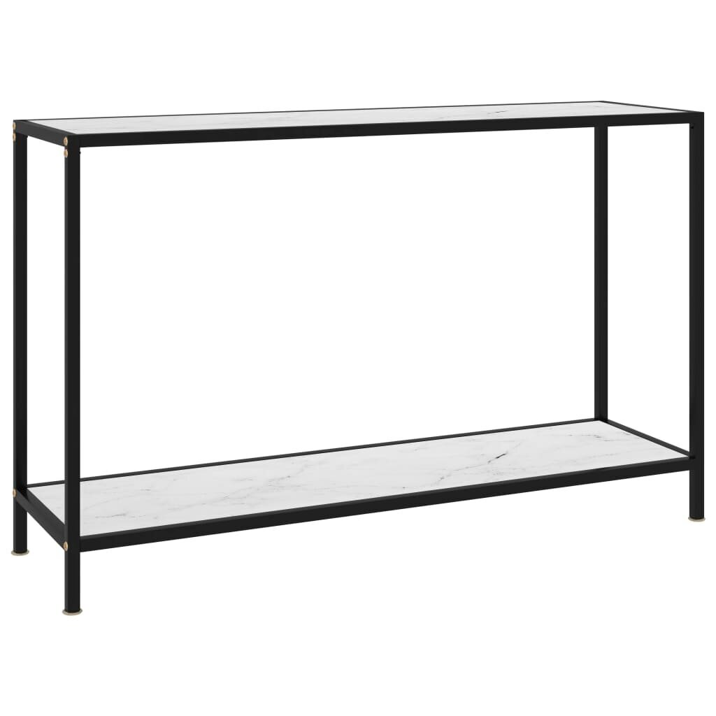 vidaXL Konsolipöytä valkoinen 120x35x75 cm karkaistu lasi hinta ja tiedot | Sivupöydät | hobbyhall.fi