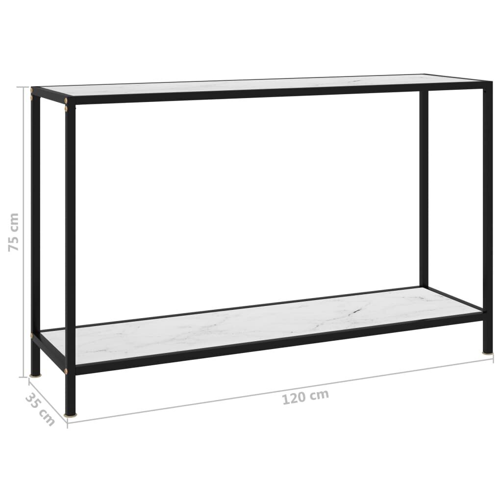 vidaXL Konsolipöytä valkoinen 120x35x75 cm karkaistu lasi hinta ja tiedot | Sivupöydät | hobbyhall.fi